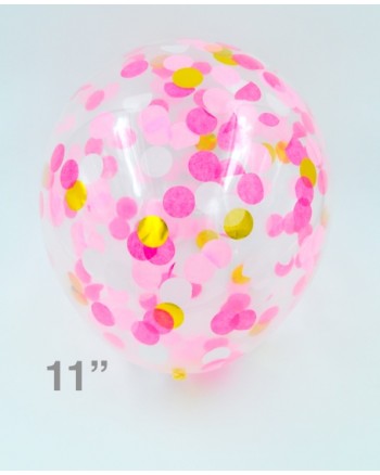 Confetti Balloon - Fuchsia/Light Pink/Gold